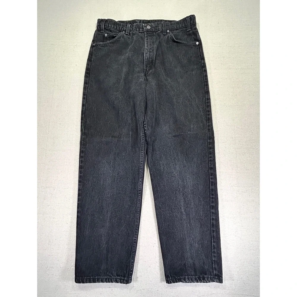 Vintage Levi's 550 Men's 36 Orange Tab Jeans Black Denim Relaxed Taper Baggy 90s